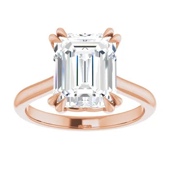 Elizabeth 4 CTW Emerald Double Claw Lab Grown Diamond Engagement Ring