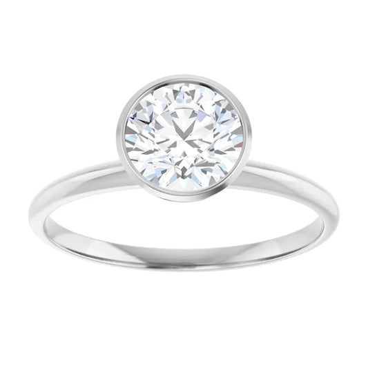 Margo 1 CTW Bezel Round Brilliant  Diamond Engagement Ring